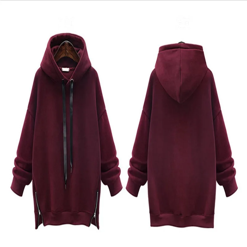 Осенне-зимняя женская толстовка с капюшоном большого размера 4XL 5XL 6XL 7XL 8XL, свободная рубашка, модное однотонное пальто, обхват груди 128 см