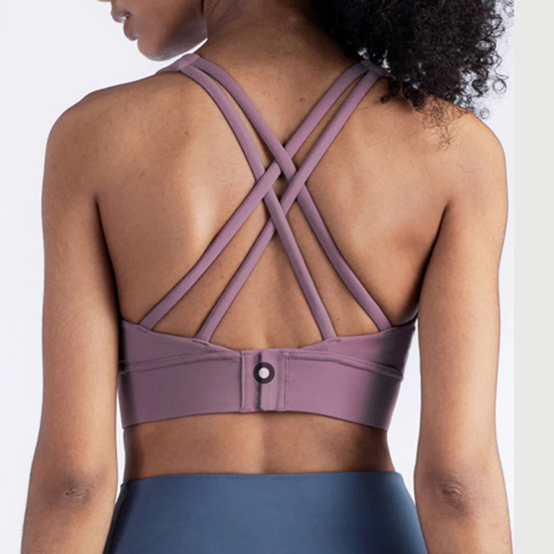 Спортивный топ Wixra для тренажерного зала женский однотонный с перекрестными