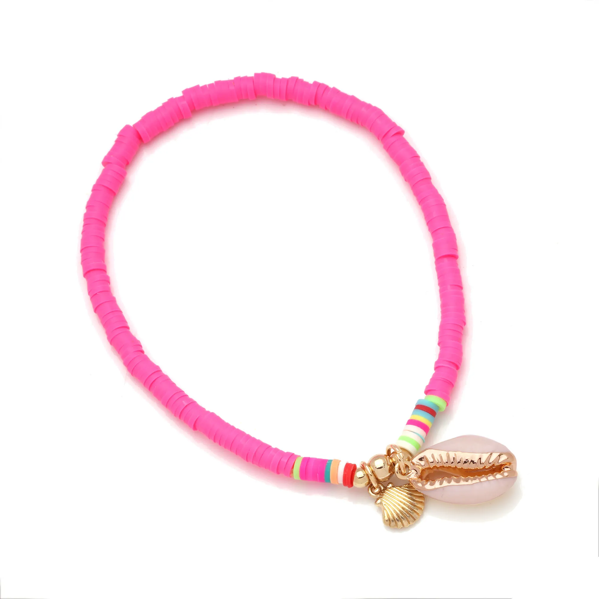 Бусины из полимерной глины растягивающийся браслет на ногу в виде морской