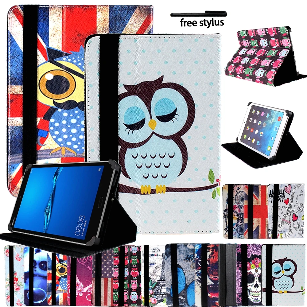 

Universal Tablet Case for Huawei MediaPad T1/T2/T3/T5 Pu Leather Shockproof Folding Stand Cover Case+ Free Stylus