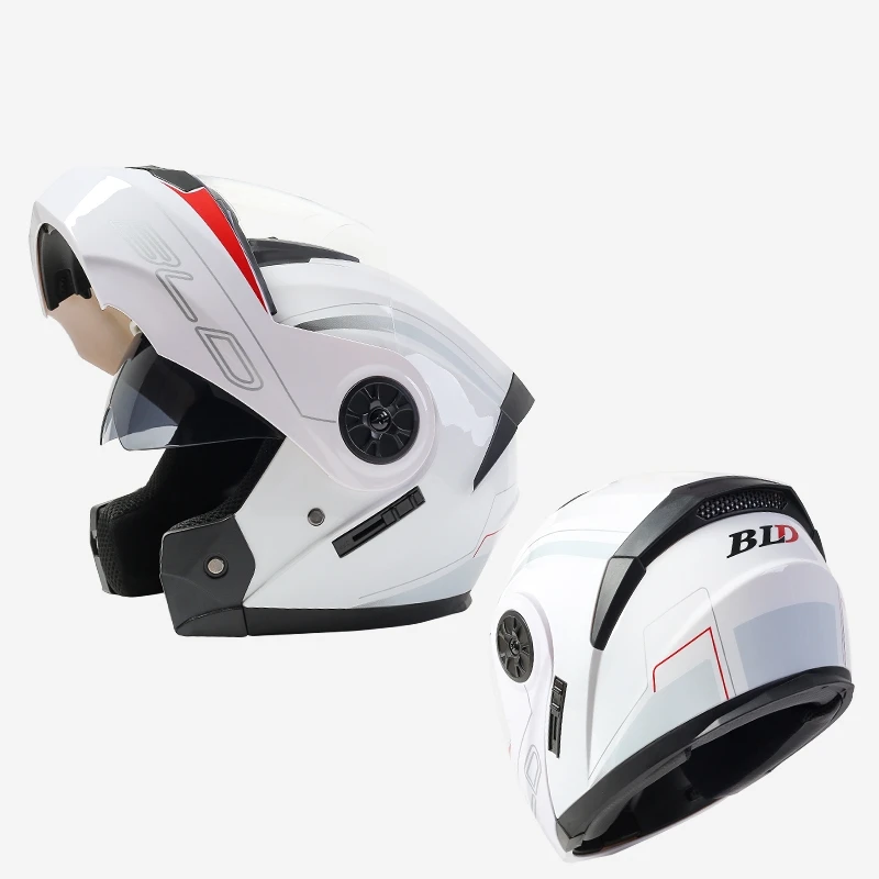 2021 Latest BLD Flip Motorcycle Helmet Safety Double Lens Full Face Cascos Para Moto with Inner Sun Visor High Quality ABS Sales |