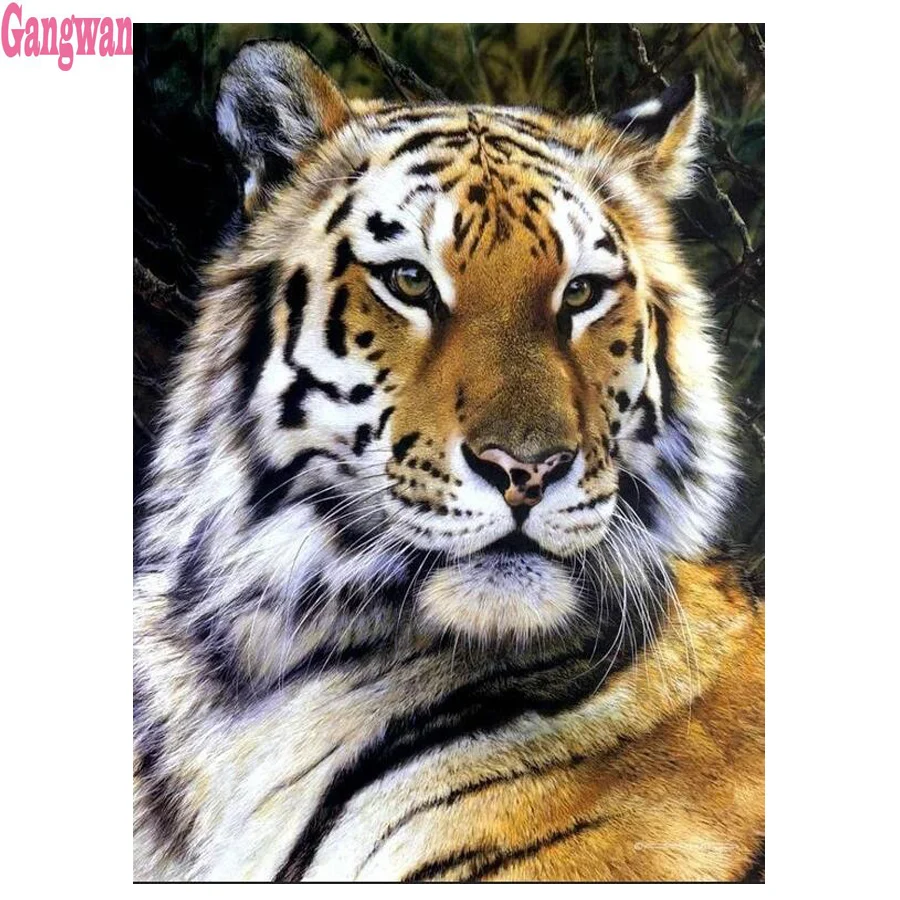 

Full drill square round diamond painting mosaic tiger pattern diamond rhinestones diamond embroidery cross stitch needlework art