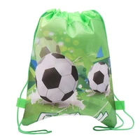 12pcslot football theme kids favors mochila non woven fabrics baby shower decorations drawstring gifts bags birthday party