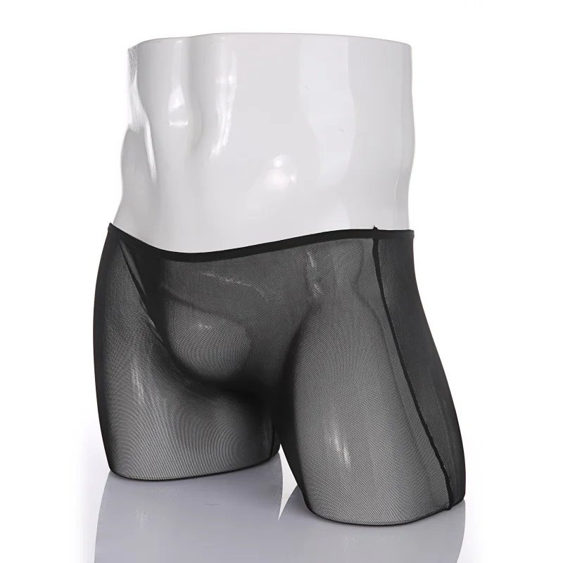 

Black Hot Underwear Men Cueca Boxer Mens Transparent Sexy Male Panties Underpant See-Through Shorts