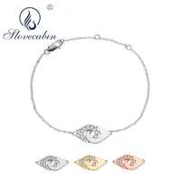 slovecabin pure 925 sterling silver handcuffs bracelsts clear cz for girls friendship bracelets diy fine jewelry accessories