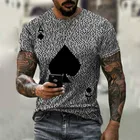 Летняя мужская уличная мода, рубашка в клетку, в форме сердца, с 3D принтом креативных персонажей, Повседневная футболка большого размера с коротким рукавом