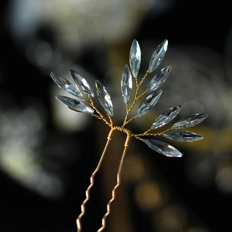 Набор из трех заколок для волос Стразы в винтажном стиле классический свадебный