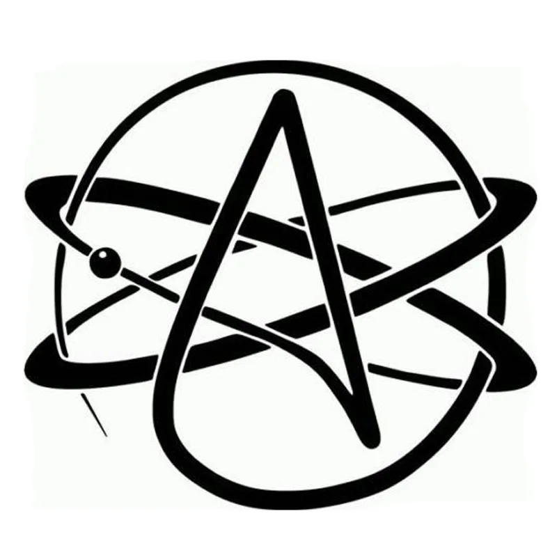 

Atheist Symbol Auto Sticker Pvc Mysterious Car Motorcycle Decoration Decal Suitable for Various Models Black/white, 13cm * 13cm
