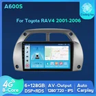 Автомобильный радиоплеер, автомобильный мультимедийный GPS-навигатор Android для Toyota RAV4 RAV 4 2001 2002 2003 2004 2005 2006 4G LTE DSP 6 ГБ + 128 ГБ