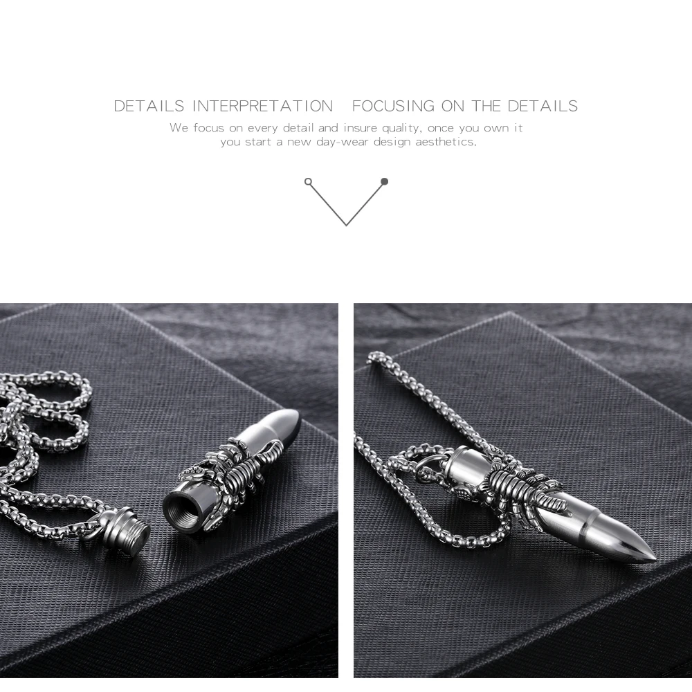 FATE LOVE брендовая новинка мужской мальчик мужчины Скорпион ожерелье с пулей и