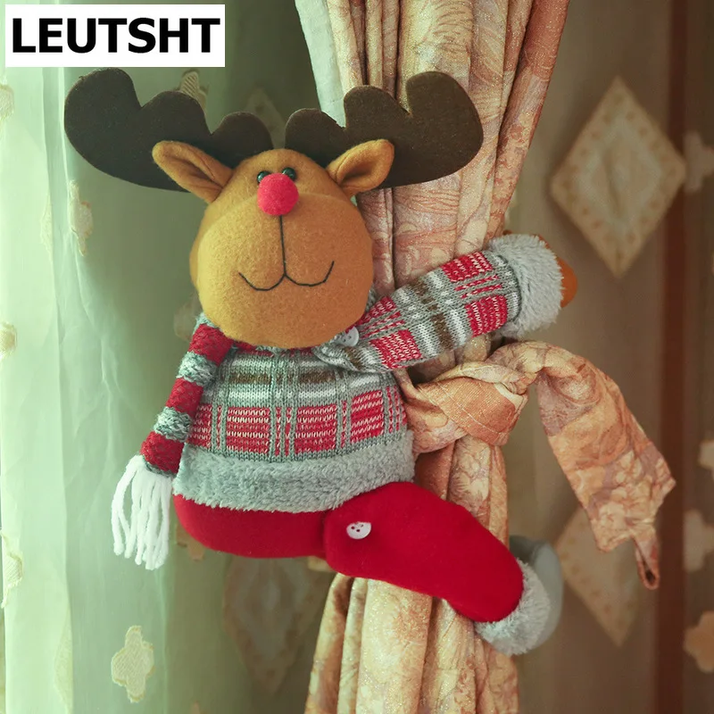 

New Christmas Curtains Fordining Room Bedromm Button Christmas DecorationsSanta Claus Supplies Window Decoration Christmas Gifts