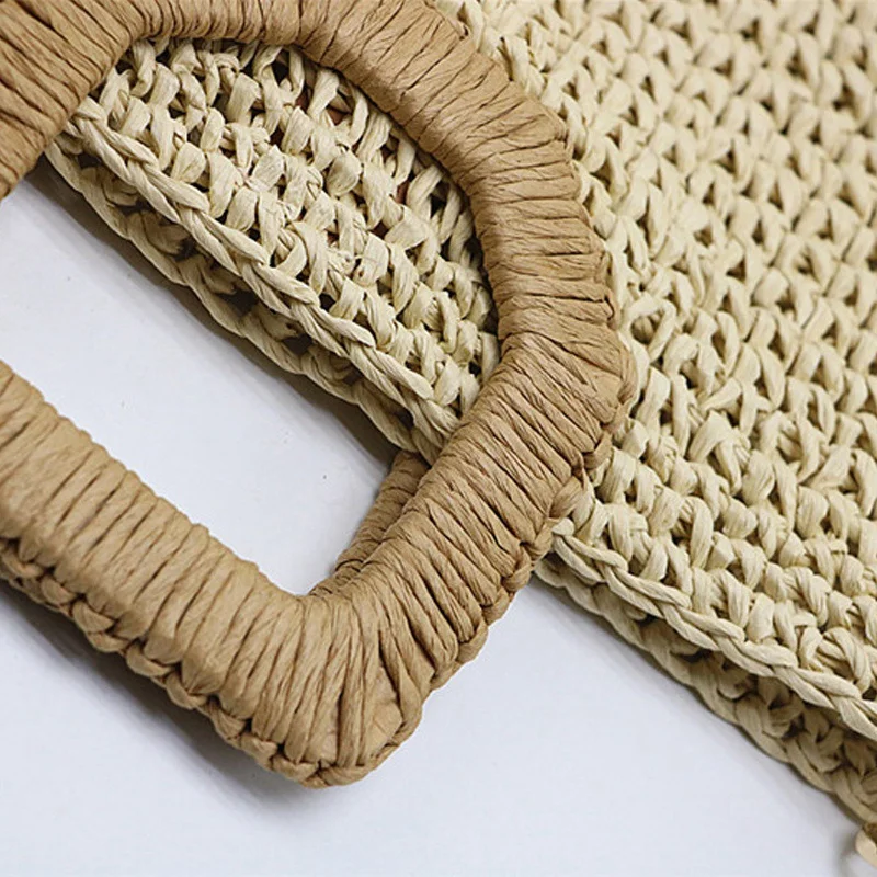 

Women's Straw Bag Paper Shoulders Hand-Woven Bag with Women's Travel Bag Yoga Gym Bag Messenger Bag