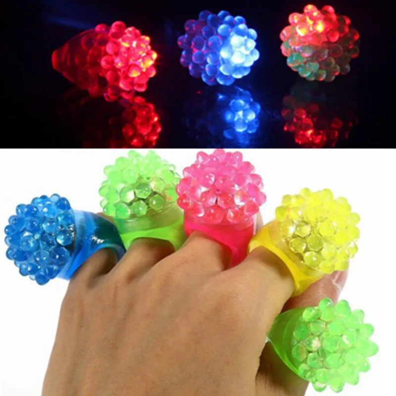 

2021 New Strawberry LED Flashing Ring Blinking Soft Light Up Rave Jelly Finger Rings Children Gift Toy Glow Party Supplies
