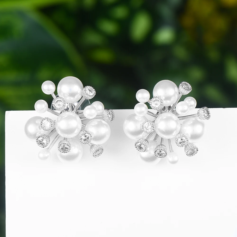Missvikki новинка Роскошные блестящие жемчужины фейерверк серьги гвоздики для