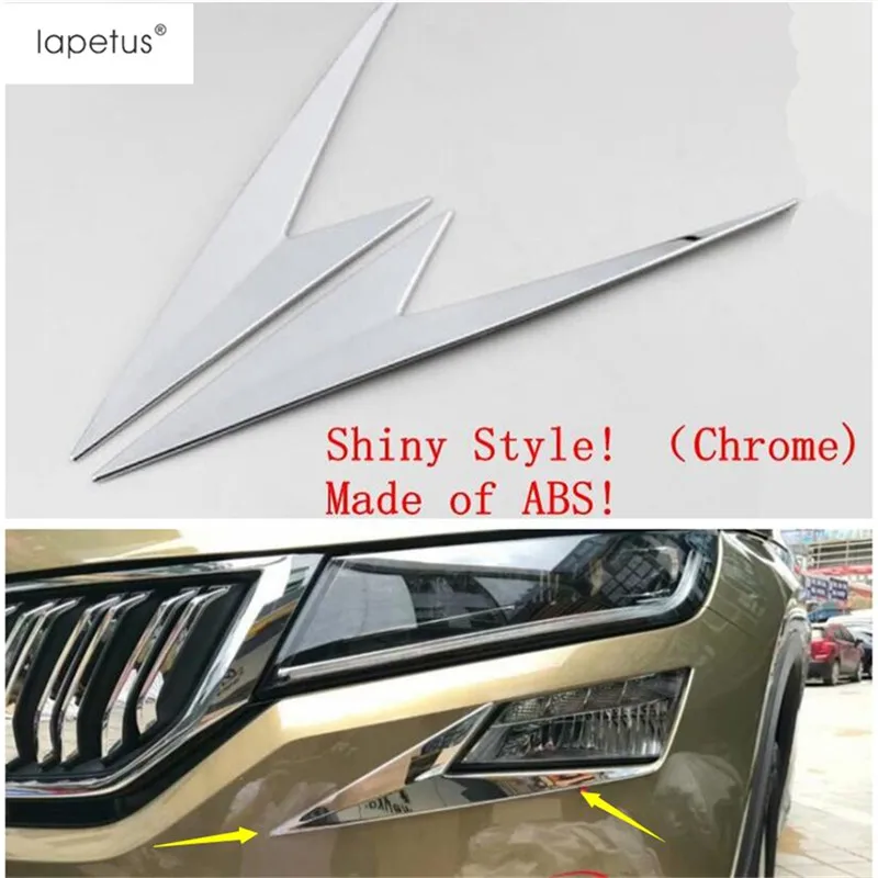 Model A Lapetus Accessories Fit For Skoda Kodiaq Front Fog Lights Lamps Eyelid Eyebrow Strip Molding Cover Kit Trim / ABS - Цвет: Model A