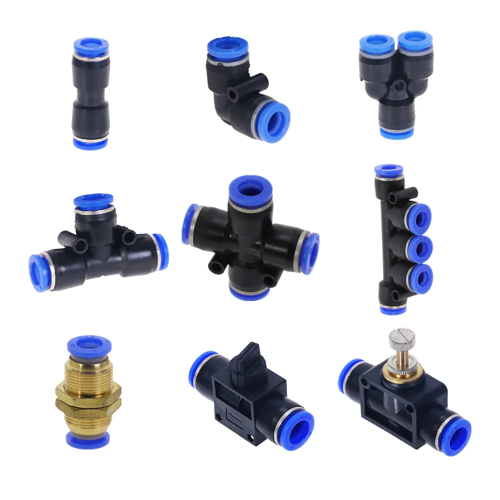

5pcs pneumatic fittings quick connector PY 4 6 8 10 12 MM Straight Push Air Quick Fitting Plug Socket connectors