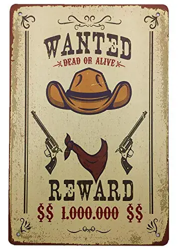 

Metal Vintage Tin Sign Decor-Wanted for Garage Bar Pub Shop Funny Retro Wall Art Sign 12" X 8"