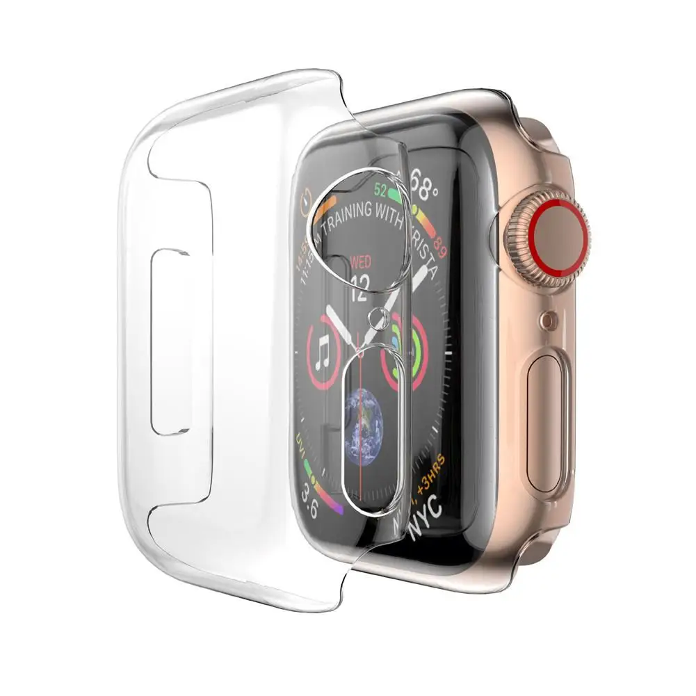 Силиконовый Жесткий Чехол для Apple Watch Series 4 44 мм 40 средство защиты ПК Чехлы Iwatch все