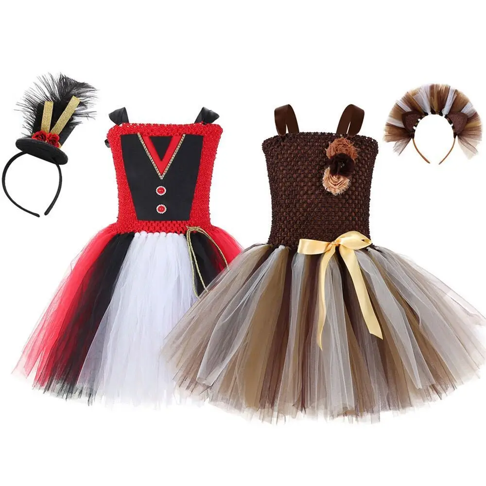 Детский цирковый костюм Ringmaster для девочек в виде львиного ТАМПЕРА солдата наряды