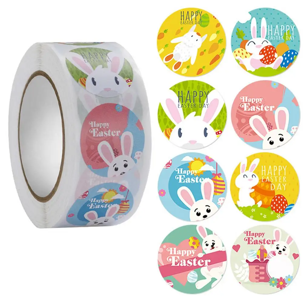 

Self Adhesive Roll Stickers Easter Stickers Roll Easter Card Decor Easter Party Favor Easter Toys For Gift Boxes Envelope