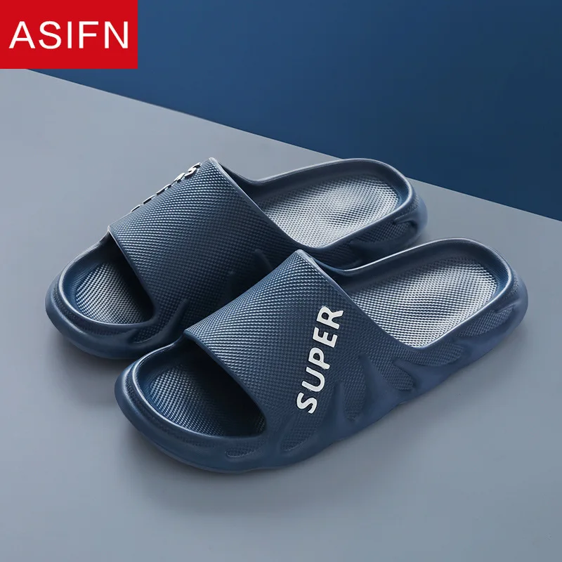 

ASIFN Beach Flip Flops Fashion Home Men Summer Slippers Pantoufle Homme Indoor Outdoor Slides Soft Bottoms Non-slip Men's Shoes