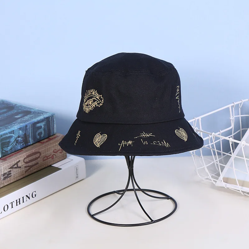 

New Cartoon Style Fisherman Hat All-match Hat Fashion Bucket Hat Popular Outdoor Shade Sun Hat Tourism Sightseeing Cap