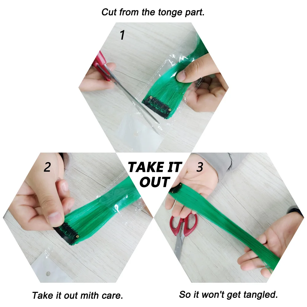 13 шт./упаковка вечерние цветные накладные волосы на клипсах для девочек