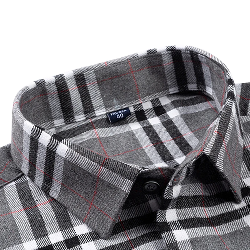 Aoliwen Brand Spring male Turn Collar shirts Plaid All-match long sleeve Loose Outwear Men's Casual striped long sleeve shirt