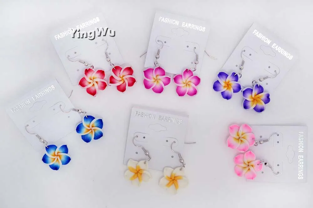 

Yingwu 12pairs Woman's Earrings Palace Korean Woman Fashion Nice Color Cute Handmade Polymer Clay Stud Flower Earring