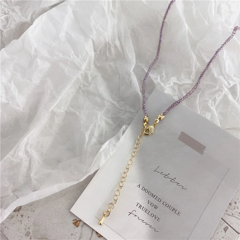 

2020 New Korean Sweet Simple Cute Color Flower Pendant Beads Strand Necklace for Women Party Jewellery Chokers Necklace Gift