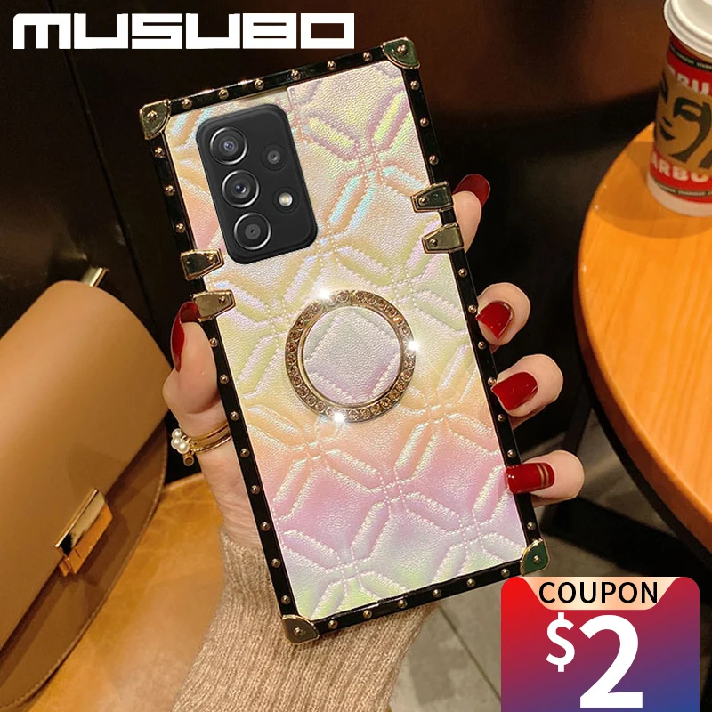 

MUSUBO Luxury Square Case For Samsung Galaxy A32 5G A72 A52 A22 A12 A42 A71 A51 A03S a21s S22 Plus S20 FE S21 Ultra Soft Cover