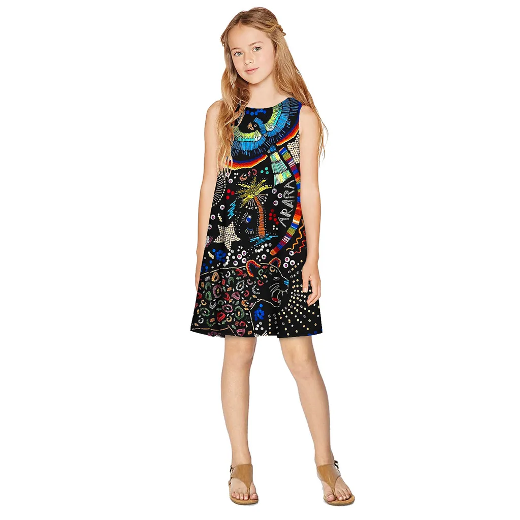 Футболка для девочек-подростков без рукавов с цветочным рисунком и 3D цифровым