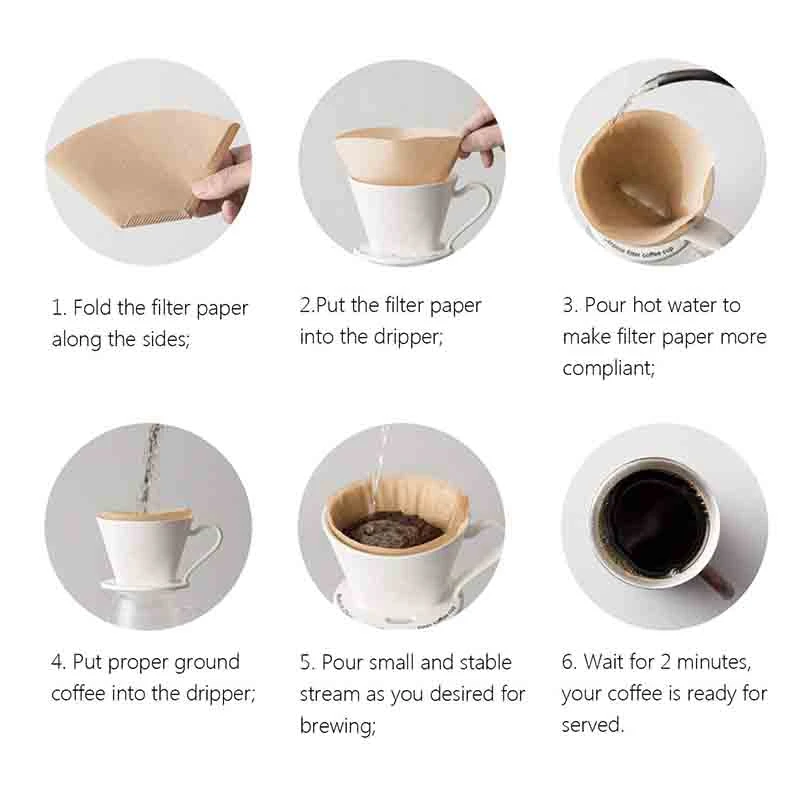 

Coffee Filters Cone, 200 Count #2 Natural Brown Unbleached Paper, Disposable Filter Pour over Dripper, Personal Compostable Coff