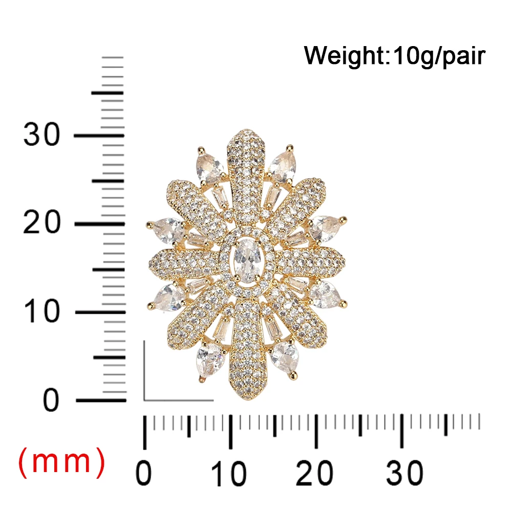 

Bride Talk Luxury Trendy Full Micro Pave Crystal Zircon Dubai Wedding Shiny Earring For Women Fashion Jewelry Dress Accessories