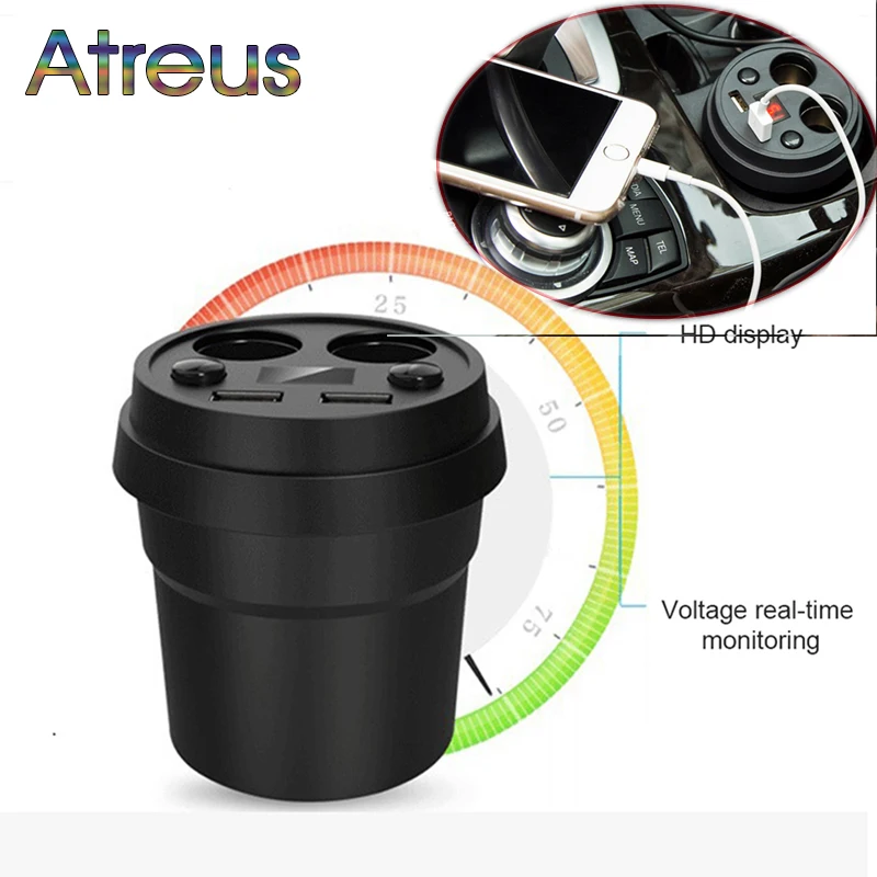 Двойной USB зарядное устройство Автомобильный адаптер с 2 прикуривателя для Hyundai