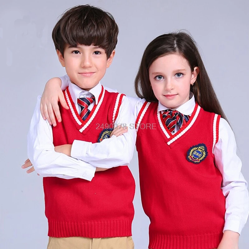 School Boys Girls Knitwear Sweater Teenager Kids Autumn Winter Cardigan Knitted Toddler Child Performance Dress 3-14Year | Детская