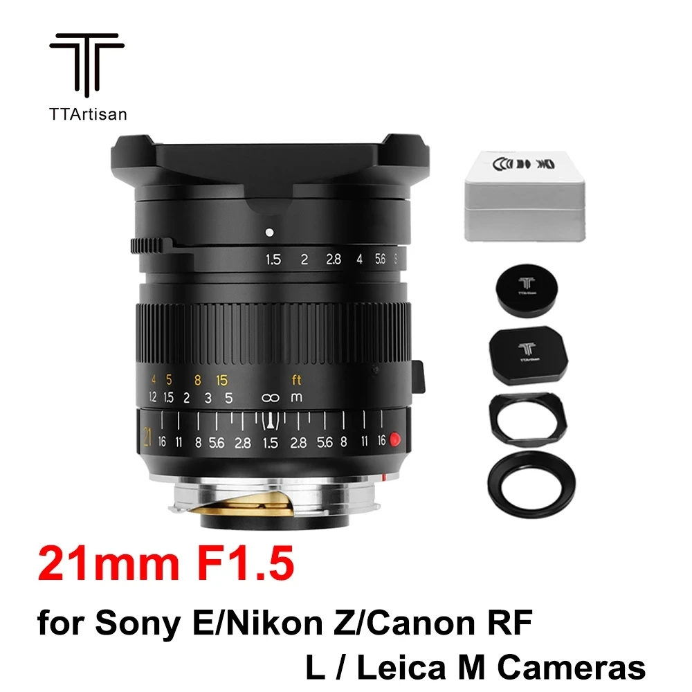 

TTArtisan 21mm F1.5 Camera Lens Full Fame MF Large Aperture Lens for Sony E Nikon Z Canon RF L Leica M Mount Cameras DSLR