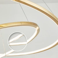 Multi Ring Led Chandelier Stainless Steel Lamp AC110V 220V Long Staircase Lighting Fixtures