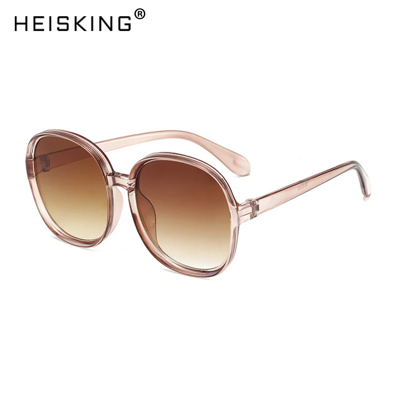 HEISKING Luxury Vintage Round Sunglasses Women Oversized Female Sun Glasses Gradient Fashion Brand Eyewear Ladies 2021 Retro | Аксессуары