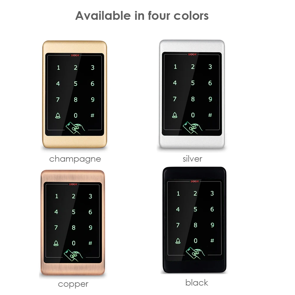 waterproof backlit touch rfid metal access control keypad 8000 users 125khz card reader keypad access control system free global shipping