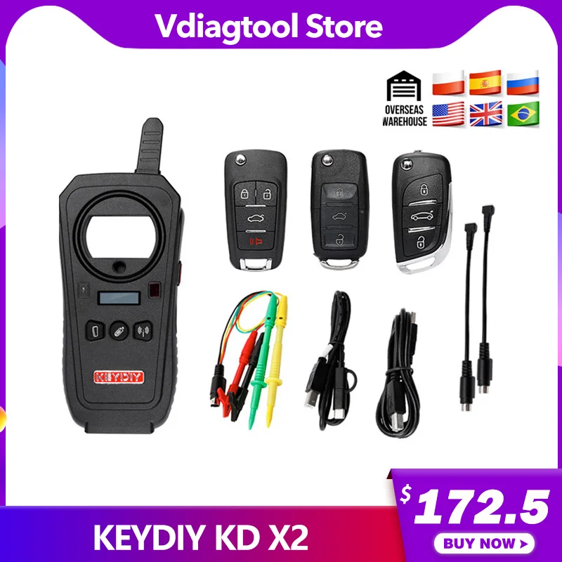 

Vdiagtool KEYDIY KD-X2 Автомобильный ключ для гаражной двери дистанционный kd x2 генератор/чип-ридер/частота с транспондером 96 бит 48 функция копировани...