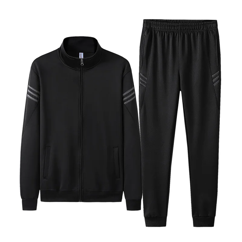 

Men Tracksuit Set Polyester Sweatshirt 2020 Spring Sporting Fleece Jacket + Pants Casual Men's Sports Suit Men's Sportswear 4XL