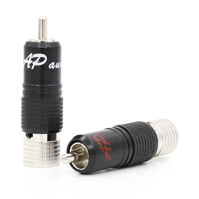 

R1738 4pcs hi-end Audiophile Rhodium plated RCA plug terminal Audiophile RCA Connector No Solder for DIY