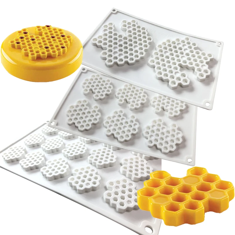 

SHENHONG Cupcake Dessert Decoration Honeycomb Fondant Moulds Silicone Cake Molds Kitchen Bakeware Mousse Pastry Baking Tools