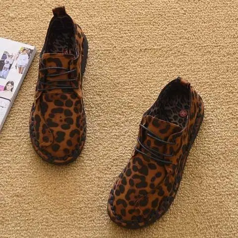 

Shoes Woman Spring and Autumn Flat Keel Thin Shoes Leopord Pattern Sexy Women's Cotton-padded Shoes Loafers Flat Heel Fashion
