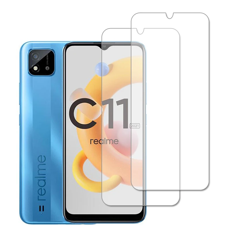 Protector de pantalla de vidrio templado para m&oacute;vil, pel&iacute;cula protectora a prueba de golpes para Realme C11 2021, C21, C20, C20A, OPPO Realme C11 2021-0