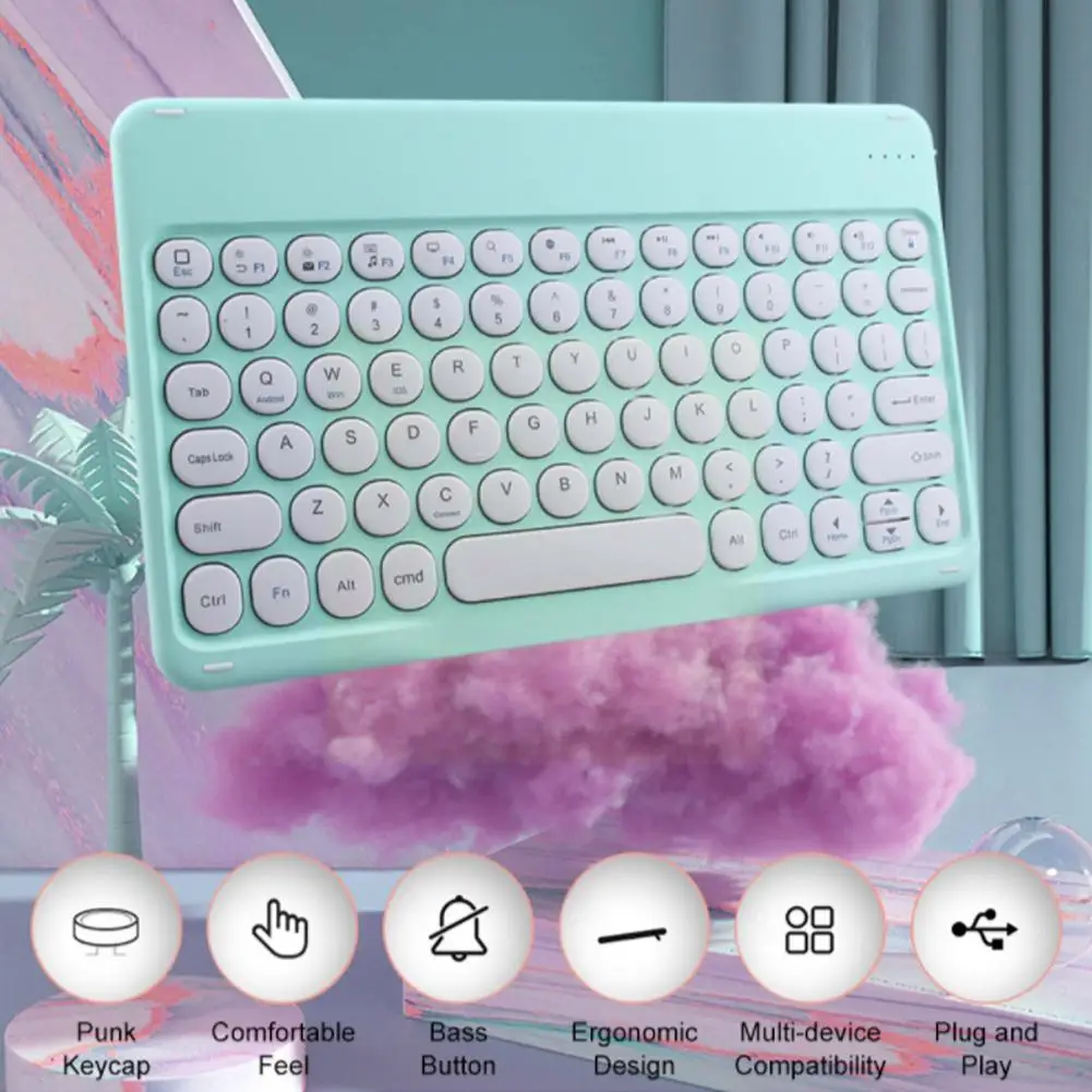

Pink Round Cap Keyboard for Xiaomi Tablet 5 Bluetooth Keyboard Protective Cover 5pro Keyboard P11 Leather Cases H9B3