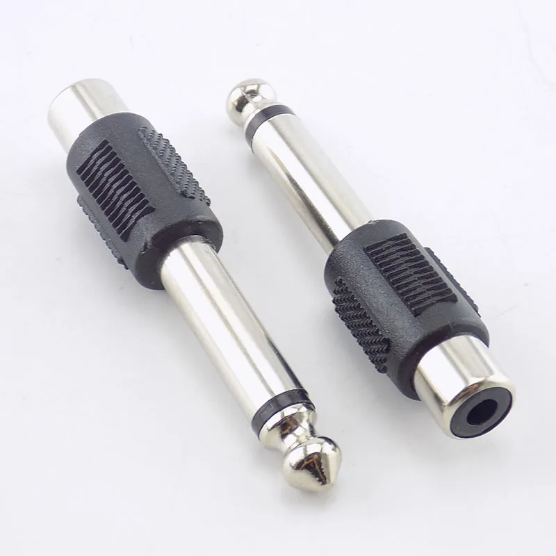 4pcs RCA/AV Female Jack to 6.35mm Male Plug RCA Audio Adapters Connectors Plugs for DIY FM Microphone W17 | Электроника