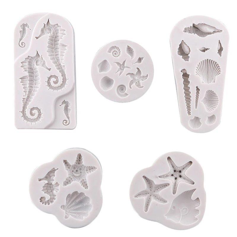 

Sea animal mold DIY seahorse sea star shell silicone mold cake decoration