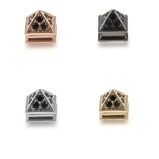 

7*8mm pyramid micro pave cz zircon cubic zirconia beads DIY Copper necklace charm bracelet connectors fgbr3